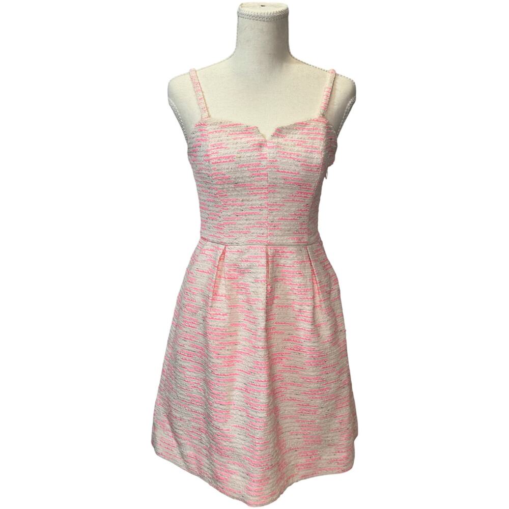 Anthropologie Moulinette Soeurs Pink Tweed Dress Women’s 0 Barbiecore Coquette - Picture 3 of 16